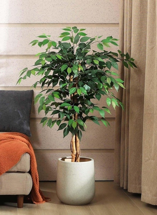 Bolivia's Artificial Ficus Tree ,Silk Fake Ficus Tree in Plastic Nursery Pot,Faux Plant for Office Home, Indoor Outdoor Decor, 180CM - Image 2